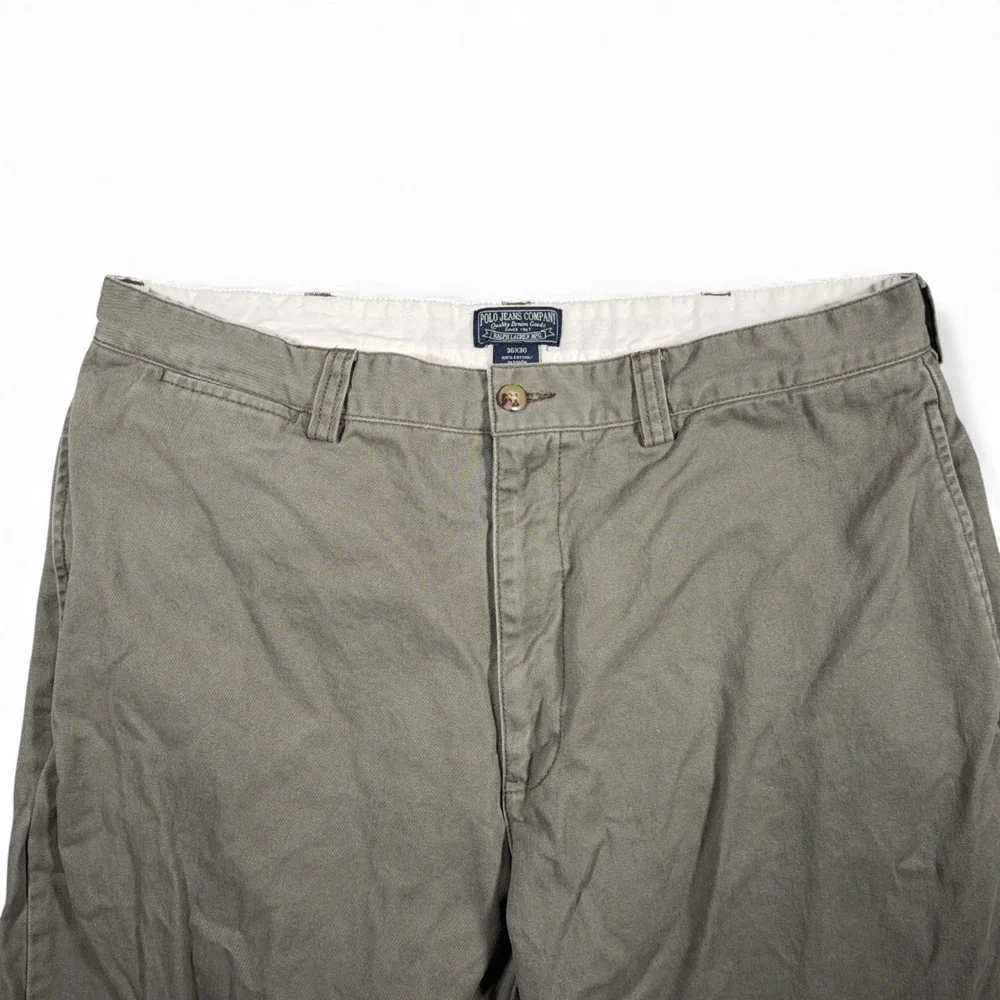 Polo Jeans Co Pants Mens 34x30 Green Ralph Lauren Chino Military Straight Y2K